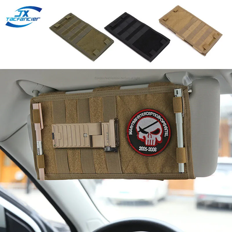 

Tactical Vehicle Sun Visor Organizer Panel Double-sided Outdoor Sundries Storage Bag EDC Utility Tool Pocket Hiking Accessories