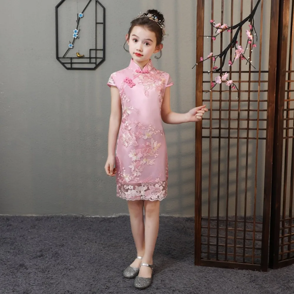 

Платья Cheongsam, винтажное платье Ципао в китайском стиле Hanfu для девочек, детская одежда, детская одежда, костюм принцессы для выступлений