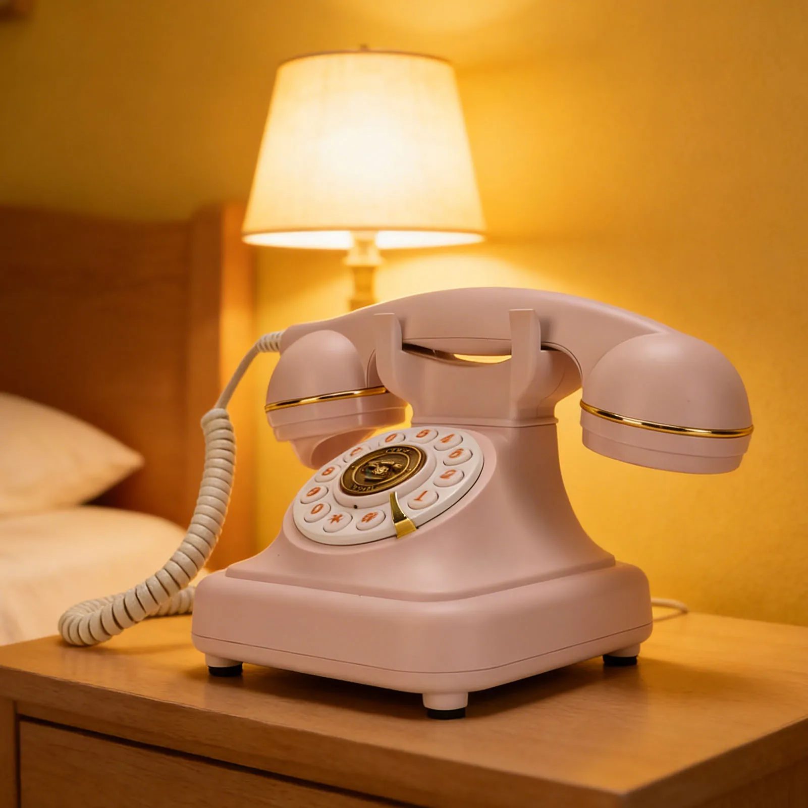 【New】Retro Bluetooth Landline Phone with Handset Speakerphone White USB Rechargeable Cordless Bluetooth Desk Phone for Home
