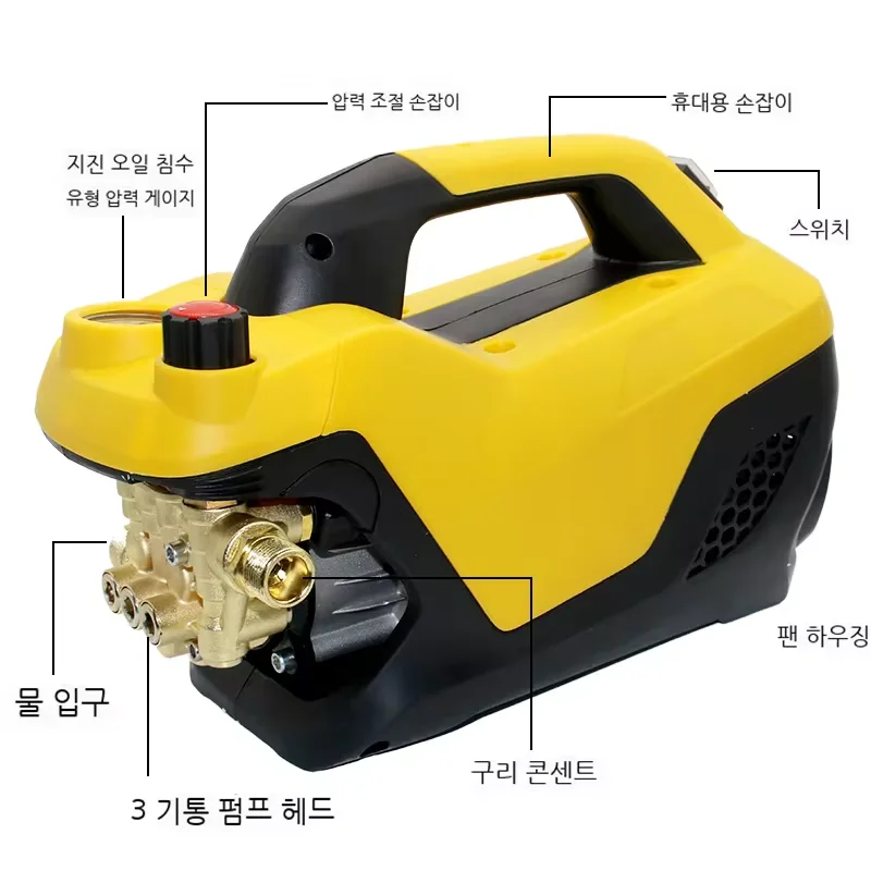 Adjustable High Pressure 220V Car Washer With Washing Gun&Water Pipe Cleaning Machine Kit
