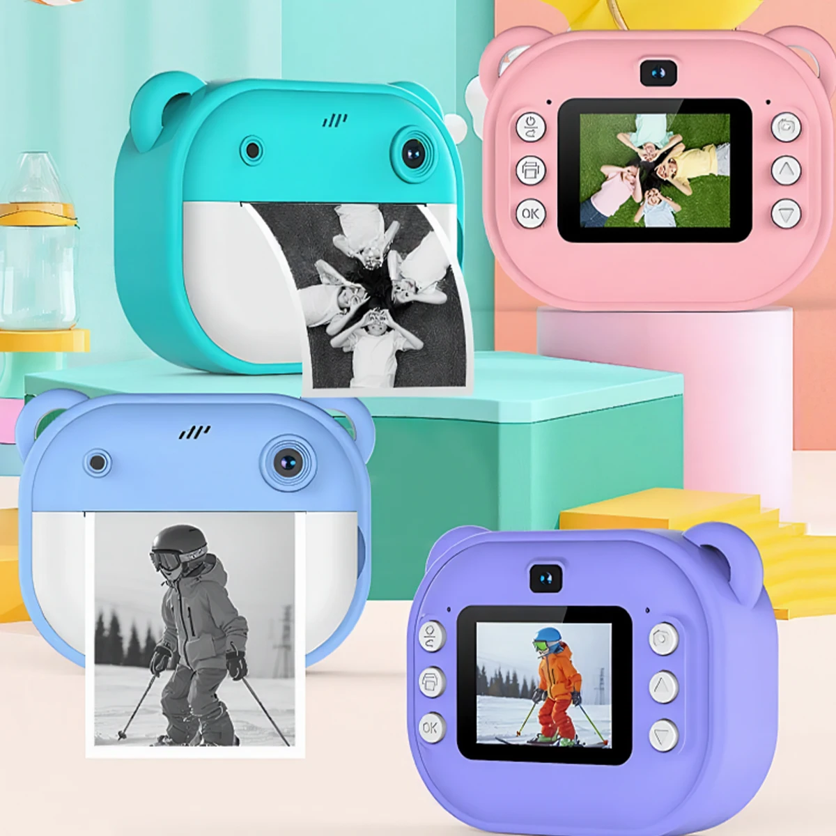 

Kids’ Children’s Playful Camera For Photo To Operate, Waterproof, Children Digital Camera Instant Print For Travel Camping
