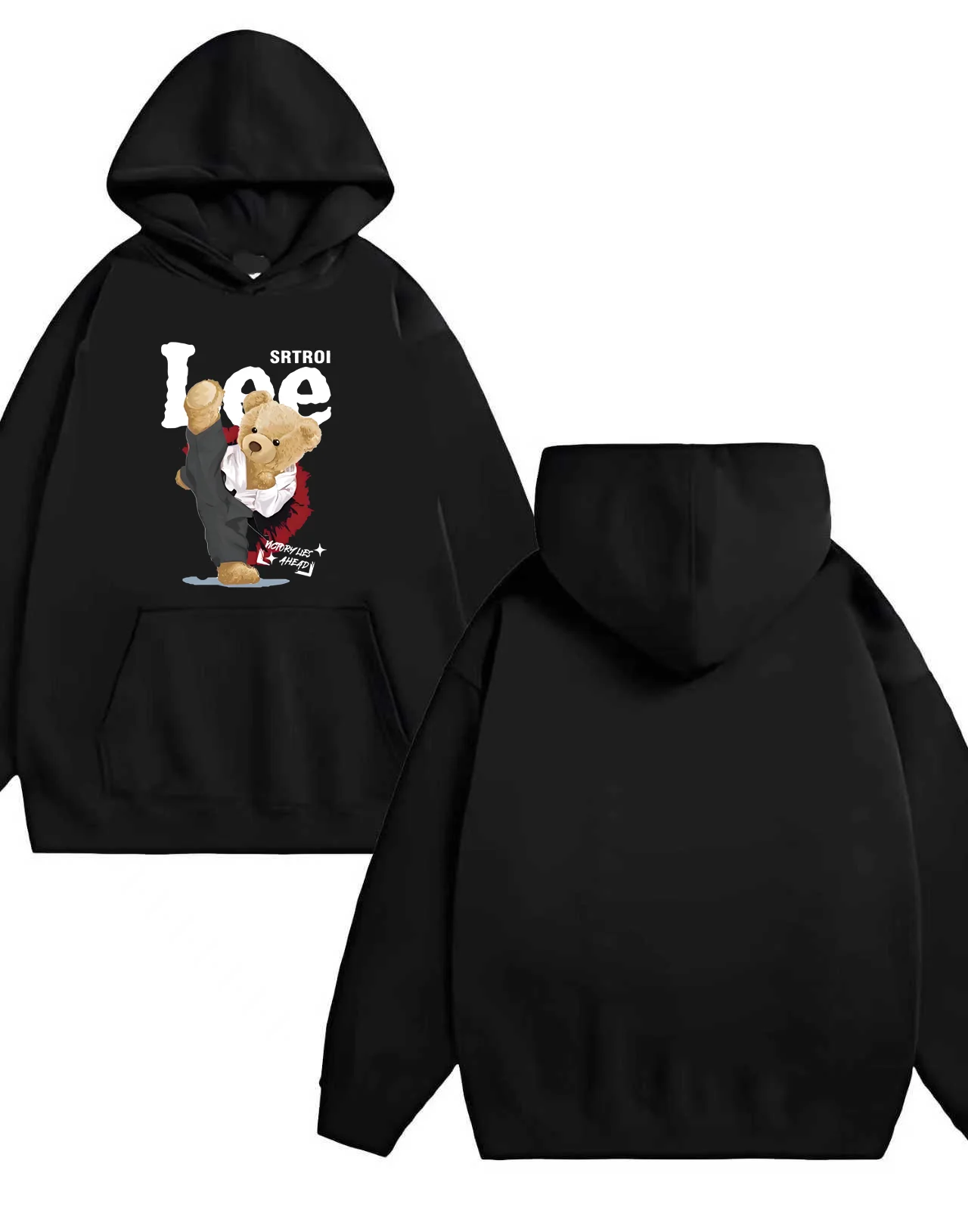 La nouvelle poupée tendance 2025, associée à une lettre imprimée, pull ample décontracté pour hommes et femmes, sweat-shirt à capuche robuste 330G