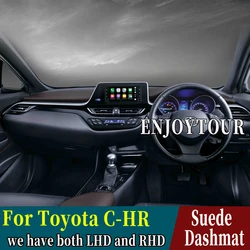 Car-styling Suede Leather Dashmat Dashboard Cover Dash Mat Accessories Carpet For Toyota CHR C HR C-HR GR sport Hybrid AX10 AX50