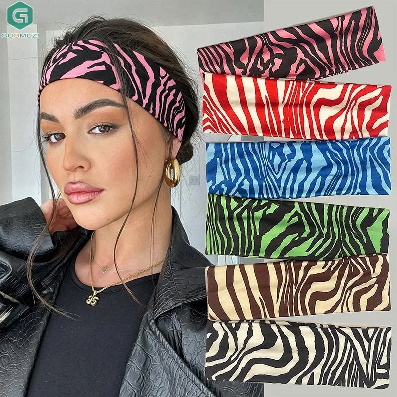 1Pcs Women's Fashion Sports Hair Bands Retro-Style Animal Zebra Printed Hairband For Daily Life Street Dance & Outing Scen