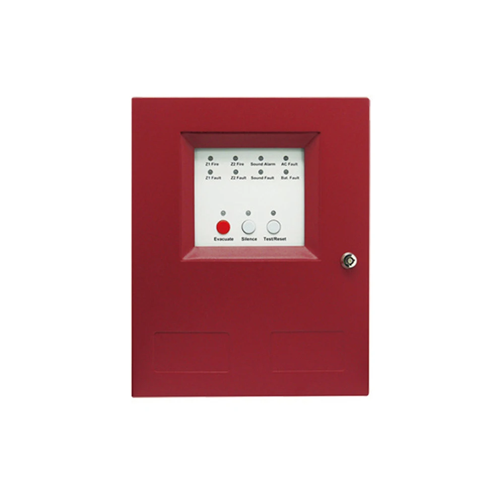 1Pcs Mini Non-Coding 2Loop Fire Alarm Conventional System Support Smoke Sensor and Over Heat Detector Fast Response