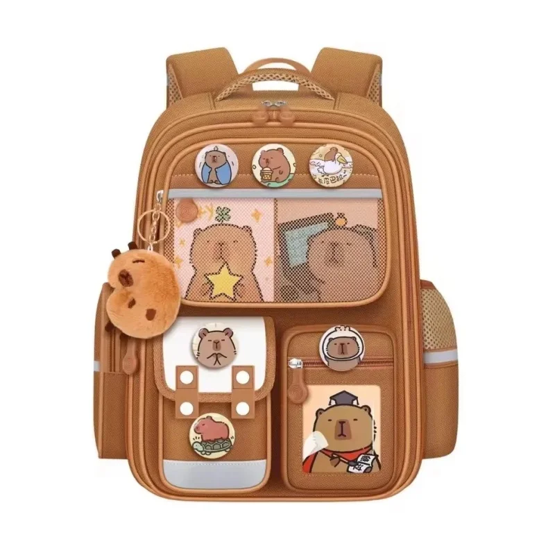 Waterproof Capybara Backpack Large Capacity Alleviate Burden School Bag Protecting Spine Widen Straps Backpack for Students