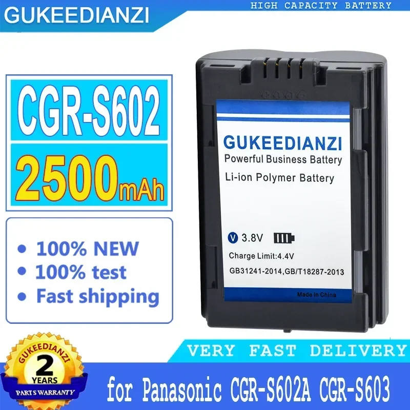 Gukeedianzi für panasonic, große leistungs batterie, 2500mah, CGR-S602, CGR-S602A, CGR-S603, DMW-BL14, lumix DMC-L1, DMC-LC40, DMC-LC5