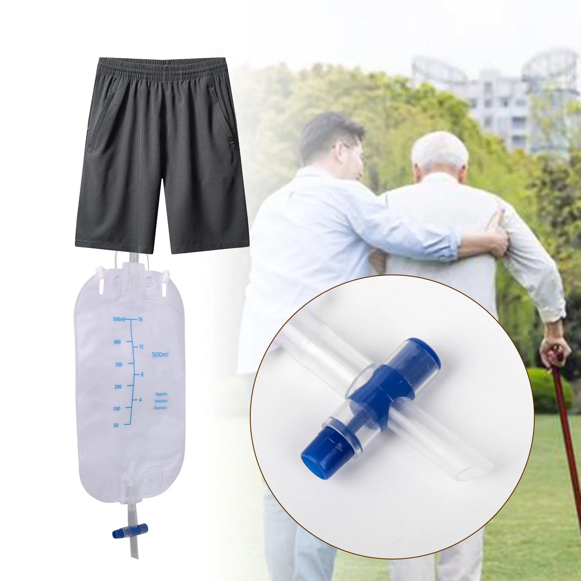 BQLZR 5pcs 500ml Urinary External Feet Bag Holder Incontinence Supply