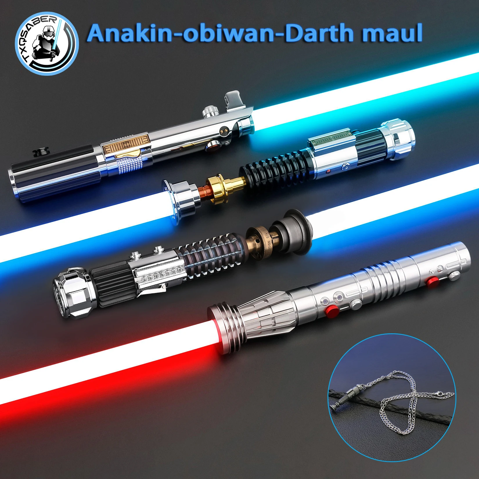 

Star Replication TXQSTUDIO Lightsaber RGB Heavy dueling Premium Neopixel Laser Sword Smooth Swing Bluetooth Colors Change