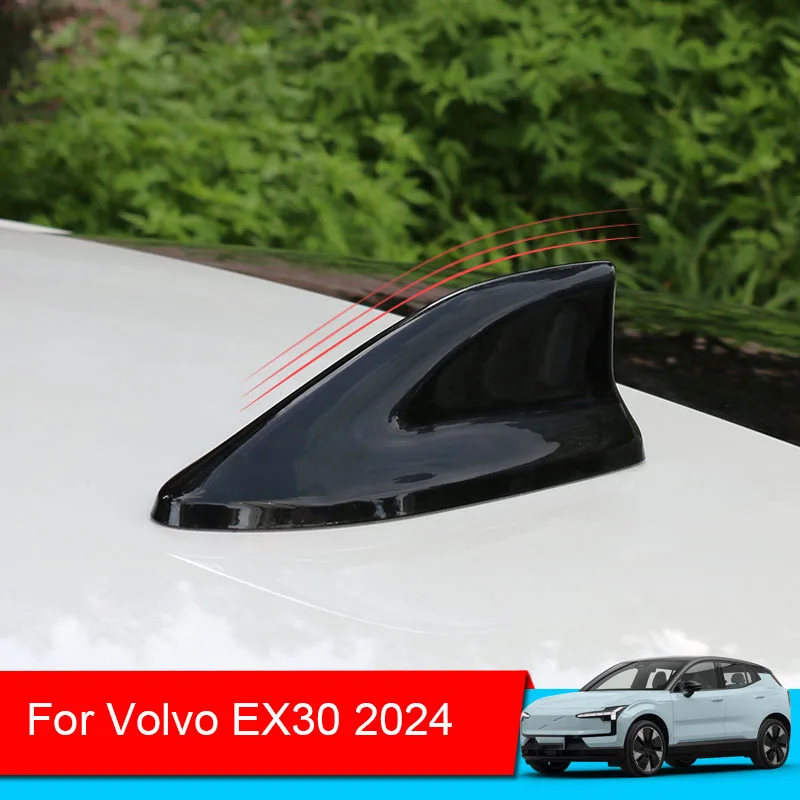 Car Roof Shark Fin Decorative Aerial Antenna Cover Sticker Base Roof Style For Volvo EX30 2024 2025 Auto External Accessories