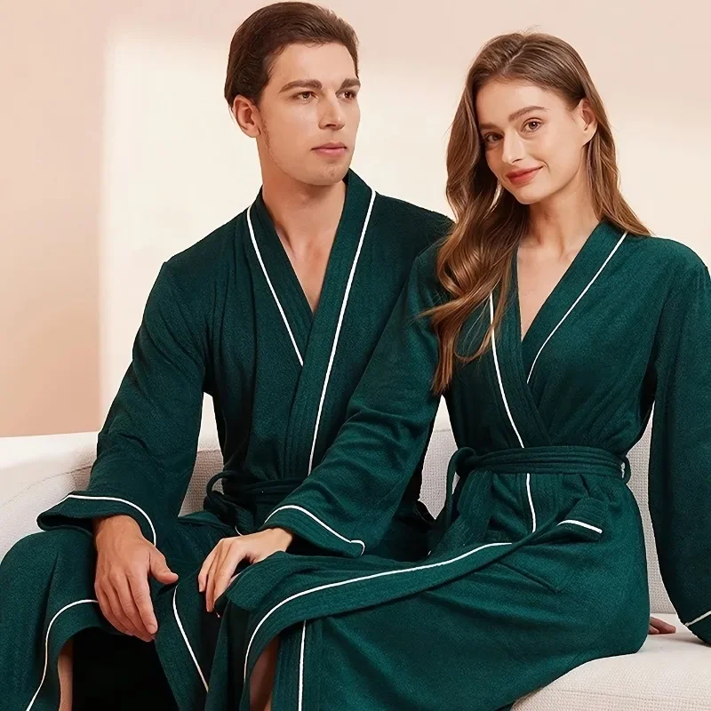 1pcs Quick-Dry Absorbent Couple Bath Towels - Loose-Fit Design for Motel Hotel Spa Salon Use Bathroom Essential Home Bath Robes