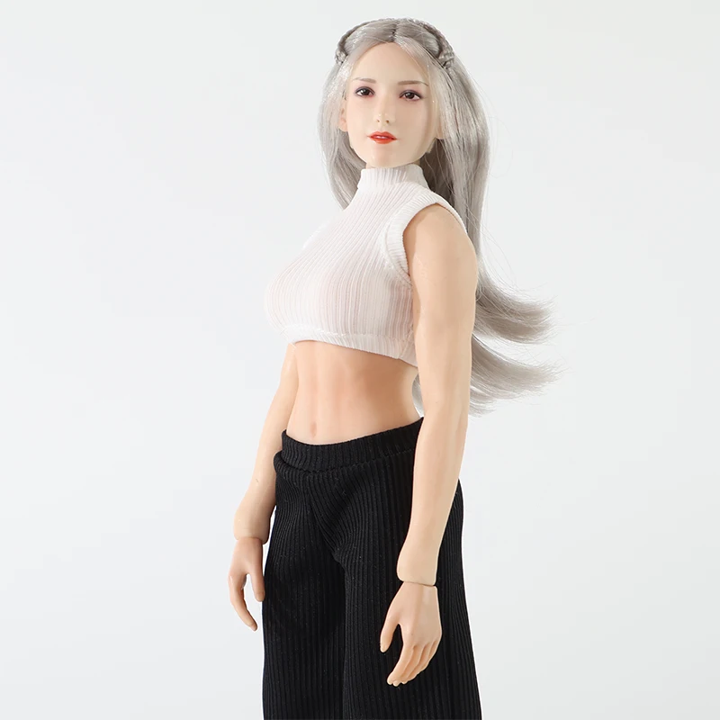 1/6 Scale Female T‑shirt Halter Top Vest Shirt, Multi‑style Doll Clothes Outfit Accessory for 12 Inch Female Action Figure Bodie