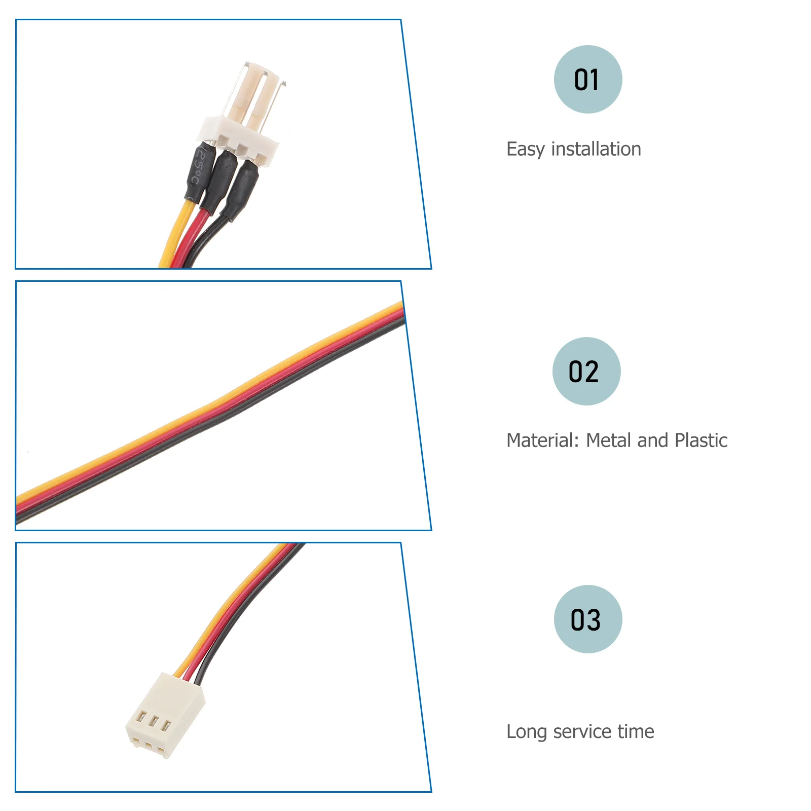 3pcs 3-Pin PC Computer Case Fan Splitter Extension Cord Power Connector Adapter Cable Splitter Cable 3pin Fan Cable