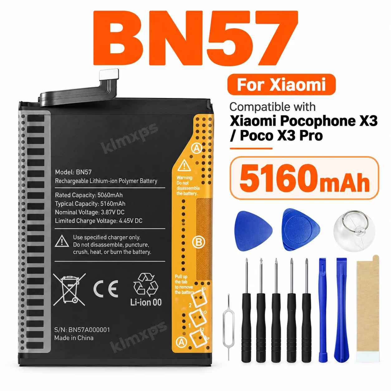 Premium Replacement Battery BN57 For Xiaomi Pocophone X3 Poco X3 Pro Mobile Phone Repair Battery Bateria With Free Tool Kit