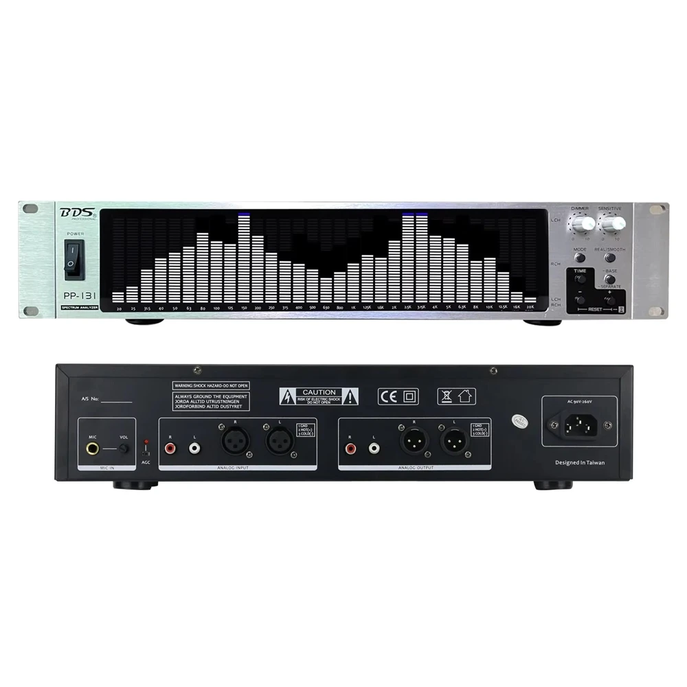 BDS PP-131 Dual 31-band Spectrum Analyzer 2U Display (with Silver Panel Green/White/Blue LEDs)