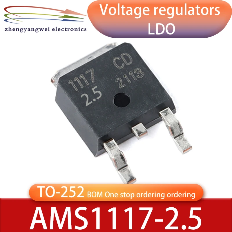 

AMS1117-2.5 TO-252 10PCS Encapsulate LDO triode AMS1117 1A 2.5V LOWDROPOUT VOLTAGE REGULATOR