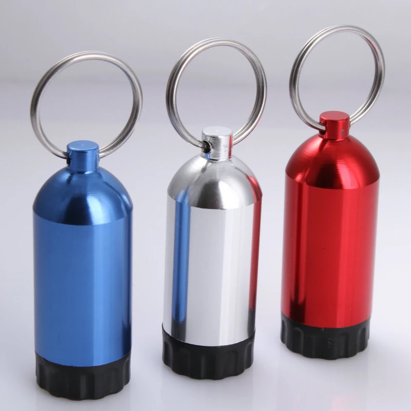 Scuba Diving Tank Shape Keychain Aluminum Alloy with O-Ring Pick and 12 O-Rings, Compact Repair Kit Cylinder Valve Sealing Rings