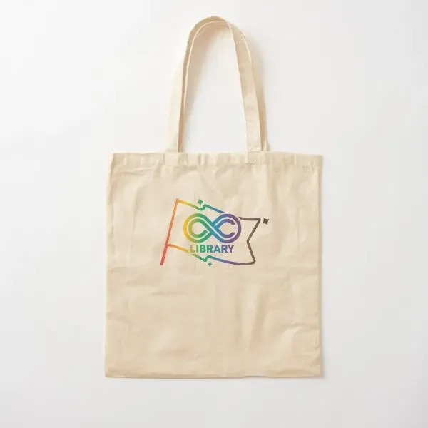 

Ac Library Pride Cotton Canvas Bag Casual Foldable Handbag Grocery Printed Unisex Designer Travel Fabric Ladies Tote Shopper