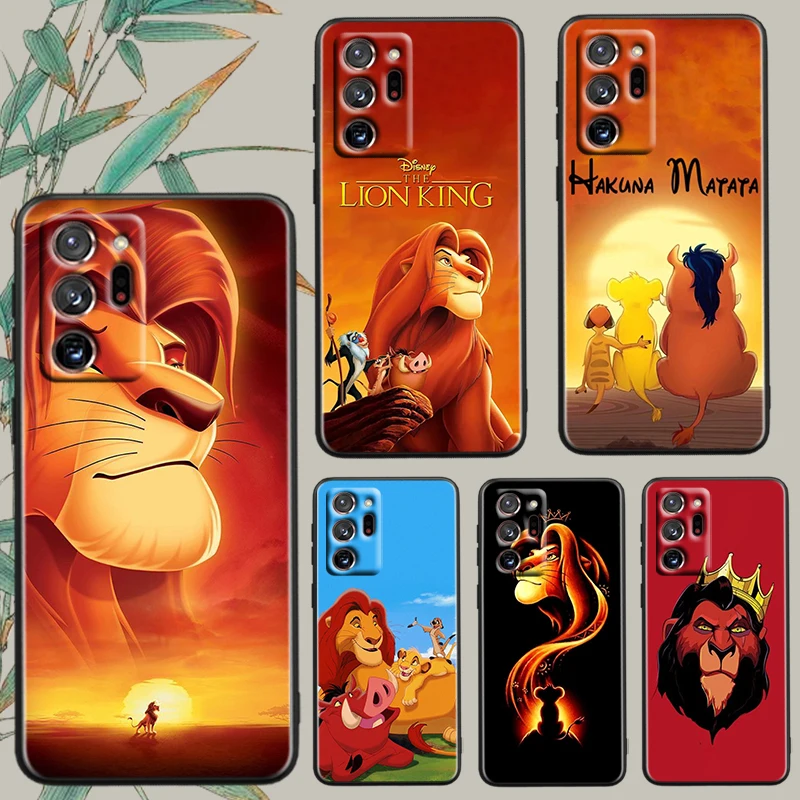 Simba The King Lion Animal For Samsung Note 20 10 Ultra Plus A31 A14 A12 A70 A34 A25 A04 A05 A15 A24 5G Black Back Phone Case