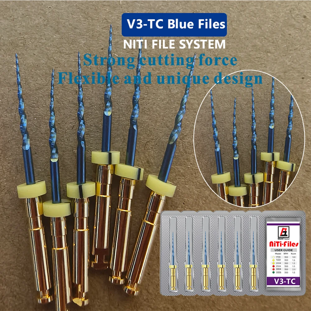 6pcs Dental Heat Activated Canal Root Niti Files 25mm Dentistry Tools Can Bend for Preparing Root Canal Treatment Accessories