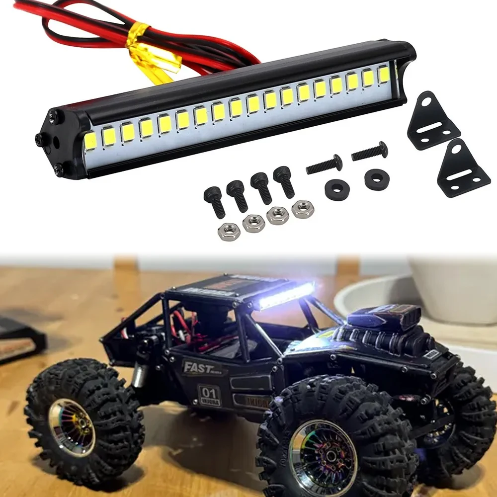Barra de luz Led para techo de coche Rc, reflector de 84mm para 1/10 Trxxas Trx4 Defender Trx6 Axial Scx10 D90 Rgt Yikon Redcat Crawler