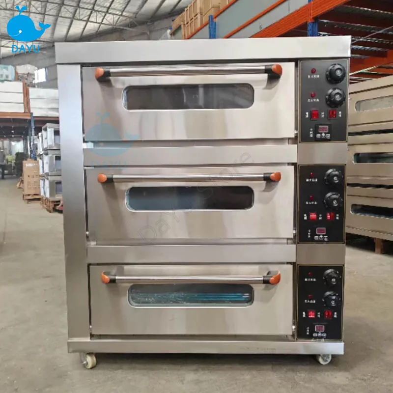 Kommerzieller elektrischer 3-lagiger 3-Teller-Brotkuchen-Küchenmaschine mit großer Kapazität, Küchengeräte, Backofen