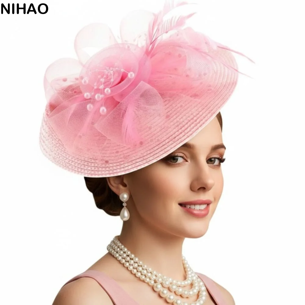 

Изысканный головной убор-фасцинатор с сеткой и перьями, винтажный, элегантный, в стиле 1920-х годов, для торжественных мероприятий и сценических выступлений, аксессуар для волос