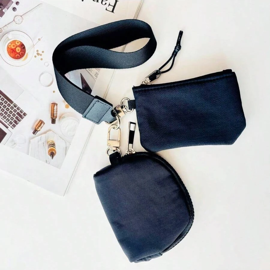 Personalisierte 2-teilige multifunktionale Nylon-Handgelenktasche mit Geldbörse, wasserdichte Doppeltaschen-Münzbörse – Detail 7