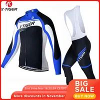 X-TIGER Spring Long Sleeve Cycling Jersey Set Mtb Bicycle Clothing Bicycle Maillot Ropa Ciclismo Mans Bike Clothes Cycling Set