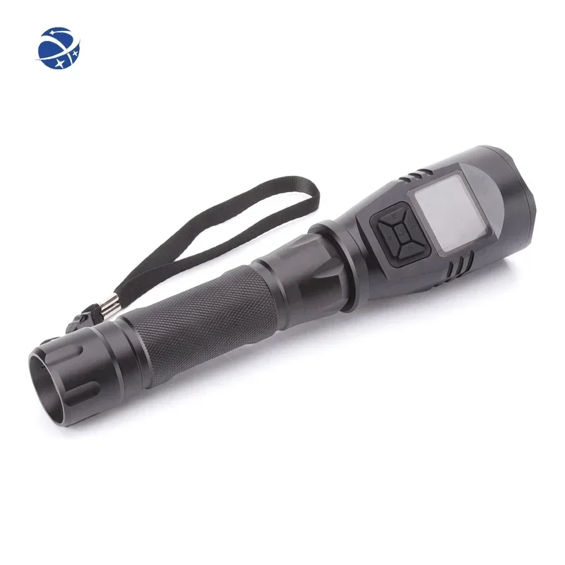 Multifunctional camera flashlight with screen strong and work lighting rescue with battery for search