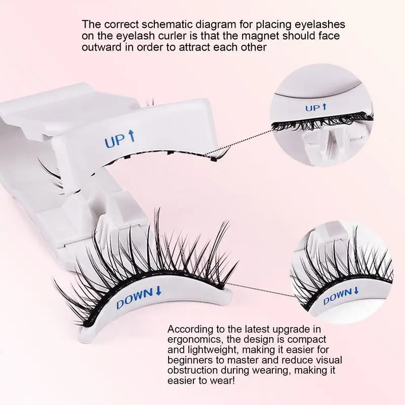 2 Pair Magnetic Eyelashes kit 3D Natural Magnetic False Eyelashes Reusable Magnetic Eyelashes Tweezers Set Eyelash Extensions