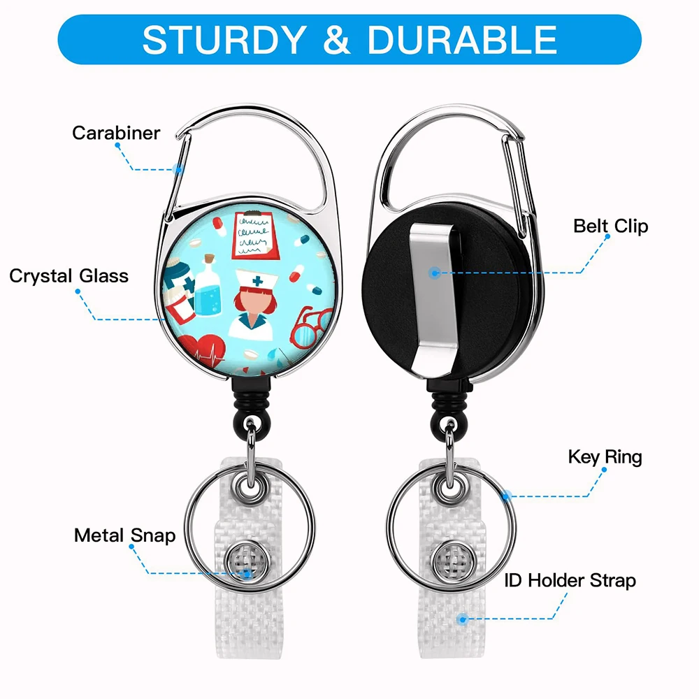 Doctor ID Badge Clip Lanyards ID Badge Holder Porta Credencial Lanyards Badge Reel Nurse Retractable Keychain Wholesale