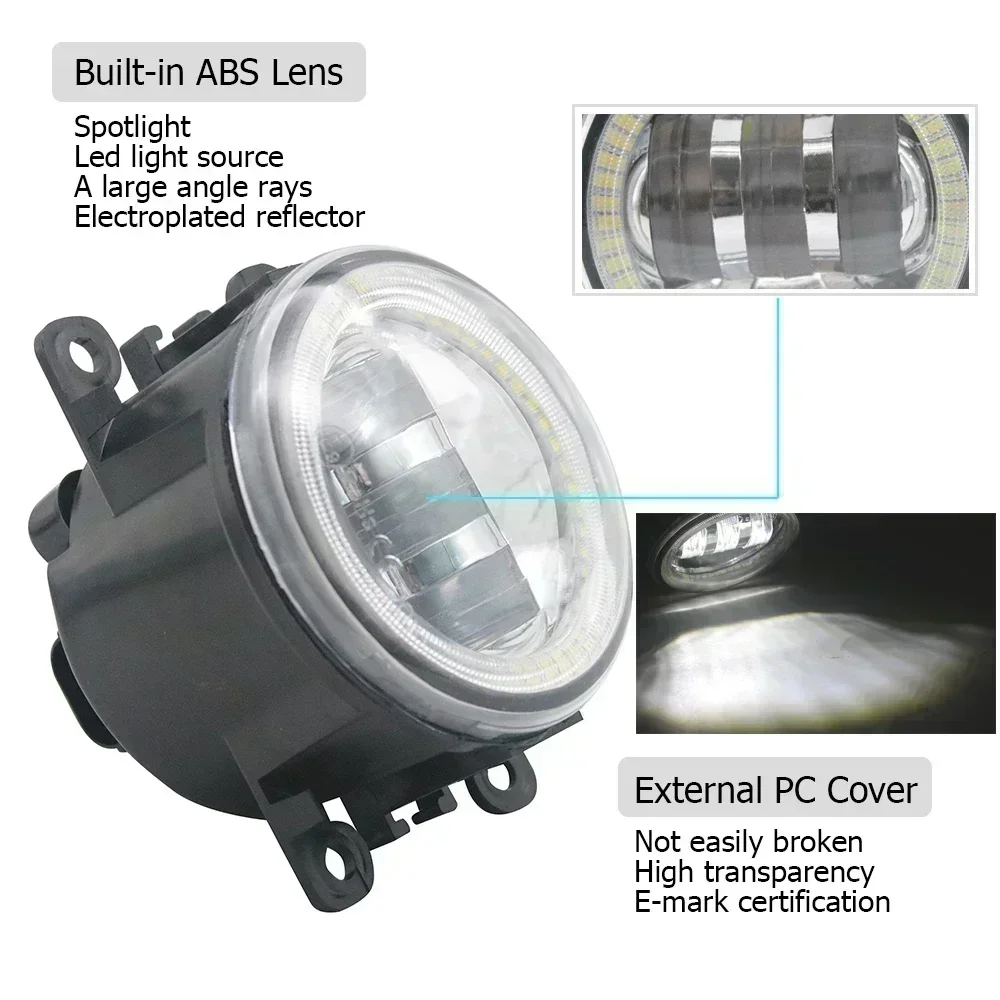 2 X LED Angel Eyes Rings Fog Lights For Peugeot 208, 208 GTi CA_ CC_A9 2012-2018 Car Lens DRL Fog Daytime Running Lamp H11 12V
