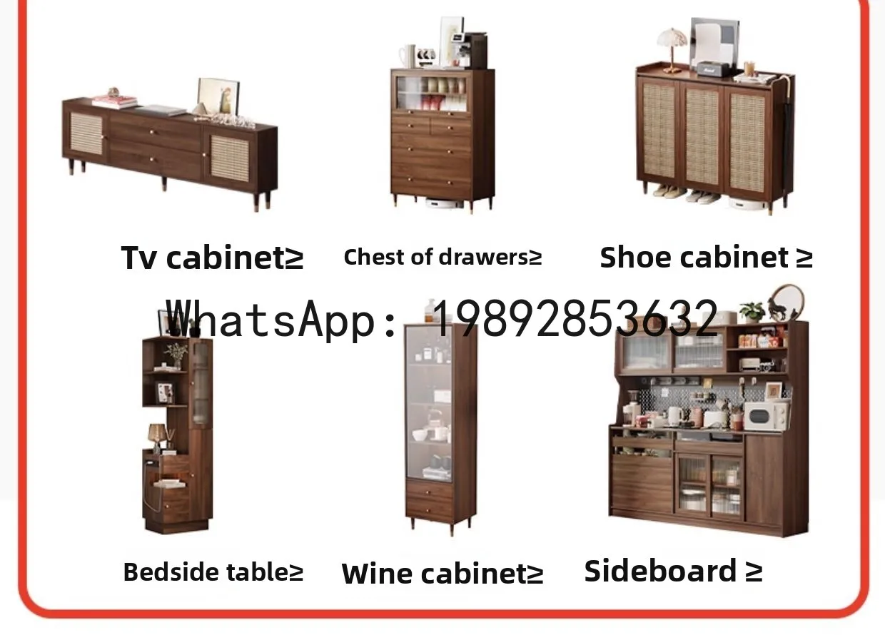 ZZ Sideboard Storage Rack Wall-Mounted Integrated Tea Water Kitchen Multi-Functional Small Size Narrow Side Storage Cabinet