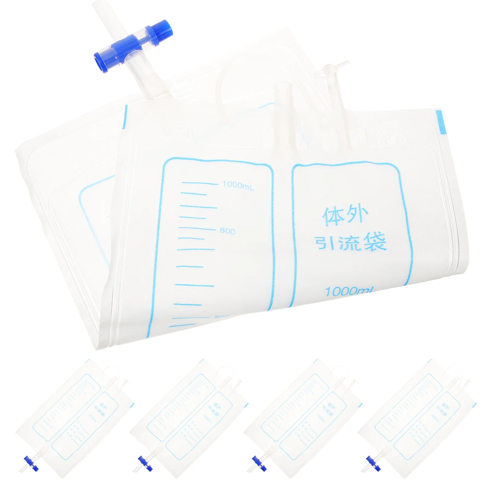 5 Pcs Elderly Urinal Accessories Urine Bag for Men and Women at Night 1000ml Silicone Collection Catheters Bags Pee