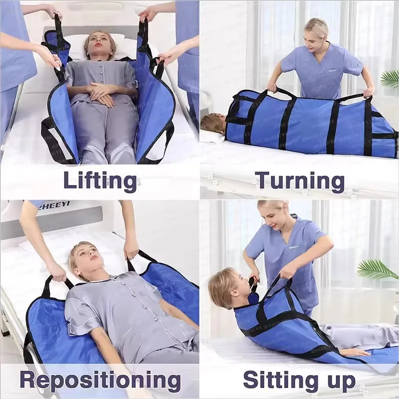 Elderly Disabled Transfer Belt Bed Nursing Shift Pad Turn Over Auxiliary Belt Bedridden Patient Transport Carrying Mobile Belt