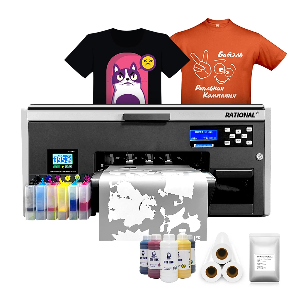XP600 DTF طابعة 30 سنتيمتر لفة الحيوانات الأليفة فيلم نقل مسحوق فرن رأس الطابعة XP600 النسيج تي شيرت Impresora Dtf طابعة A3
