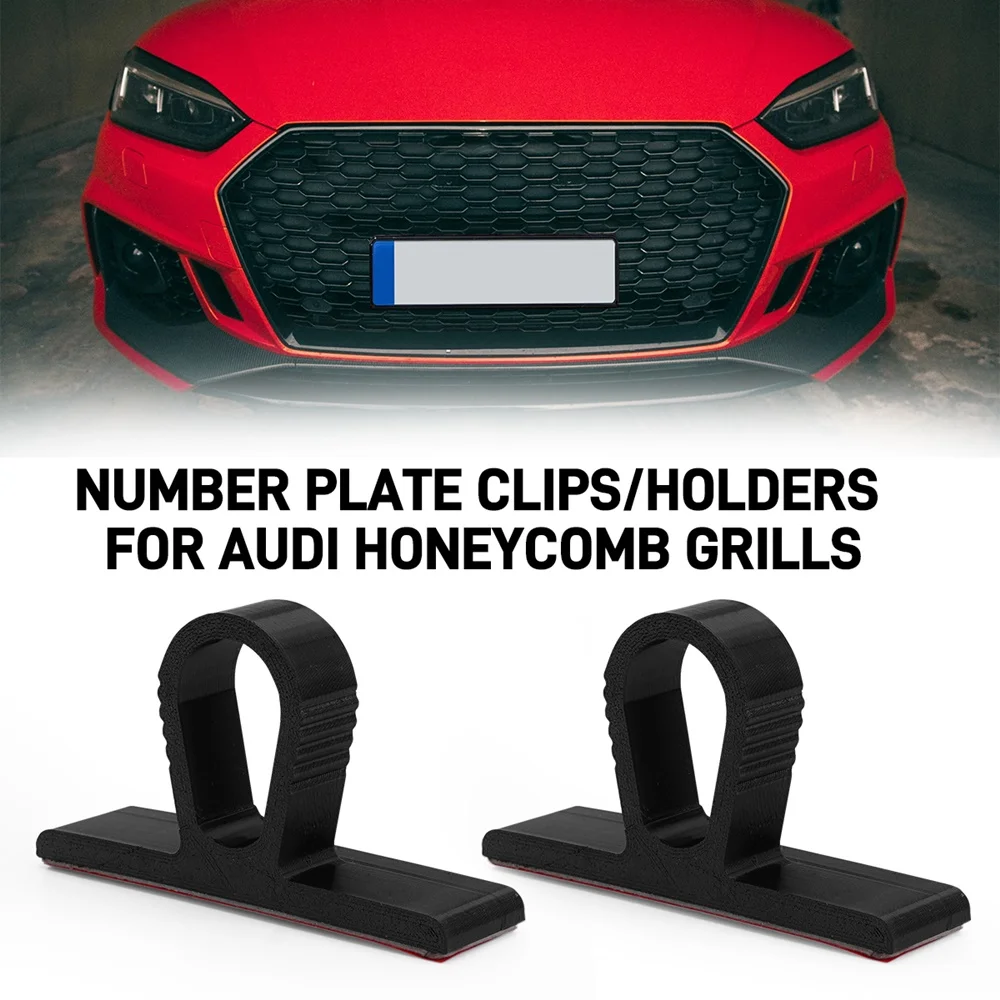 2/4Pcs License Plate Holder Clips Universal Honeycomb Grille License Mount Bracket For Audi Car Front Grille Fixed Clamp