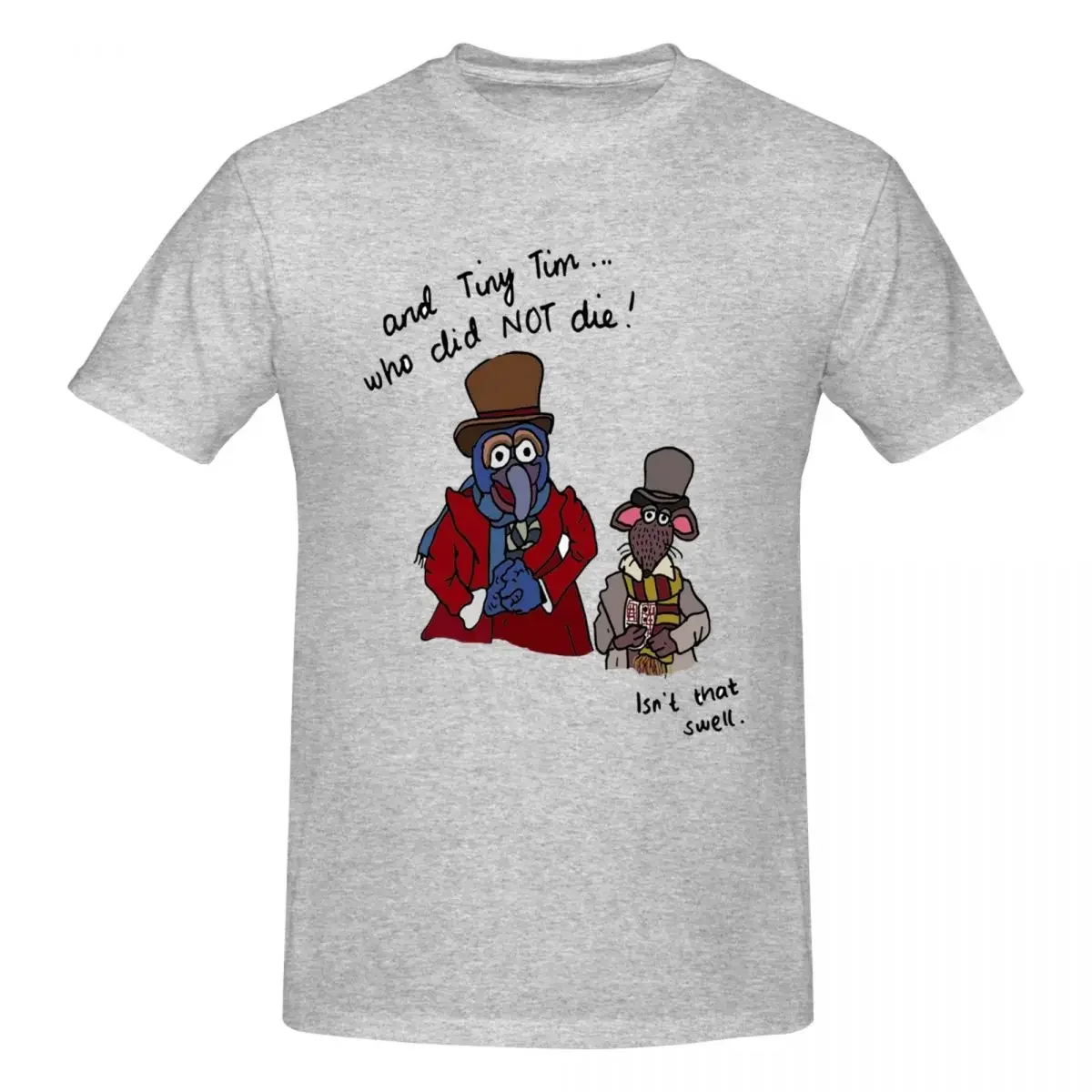 و Tiny Tim Who لم يموت Muppet عيد الميلاد كارول الرجال تي شيرت الرجال الجولة الرقبة القطن TeesShort رجل وامرأة الجرافيك تي شيرت #6