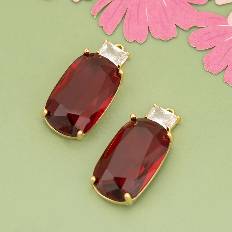 assoonas, 4 Stück/Set, MG86, Schmuckzubehör, 18k Gold rhodiniert, Kupfer, Anhänger, Glas, handgefertigt, Schmuckherstellung, DIY-Anhänger – Detail 3