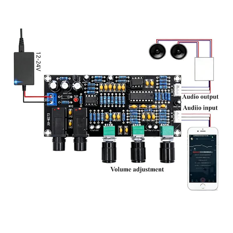 1/3/5PCS XH-M273 Microphone Amplifier Board Karaoke Reverberation DC 12-24V Digital Preamplifier Board Microphone Contr view 3