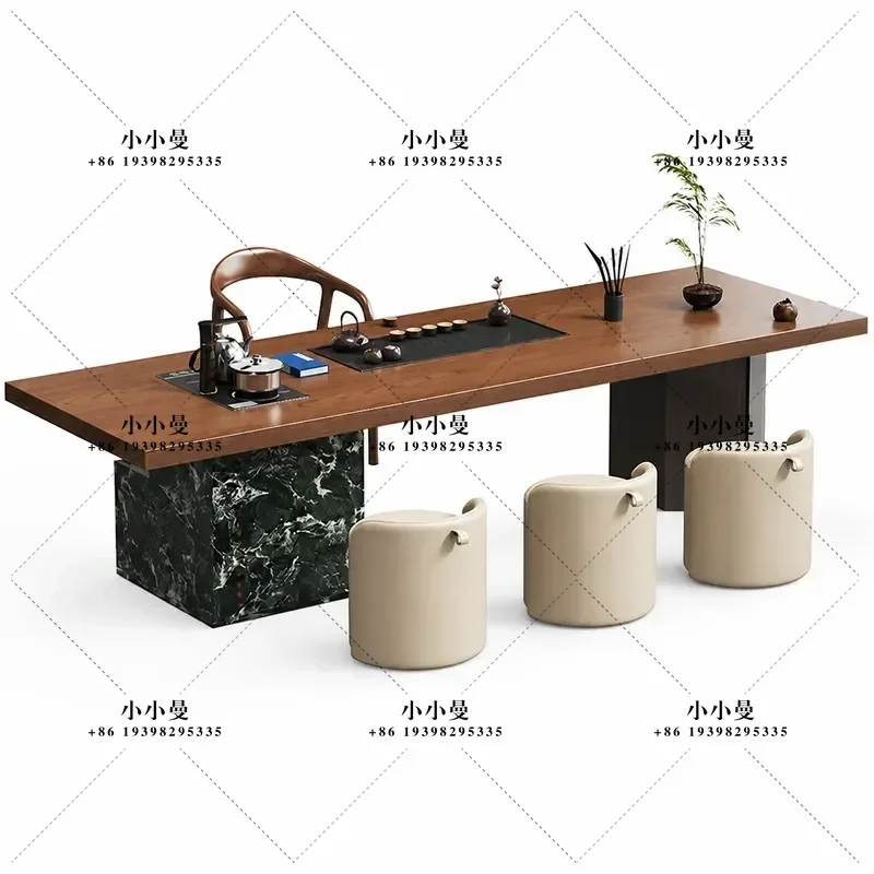 Solid Wood Island Tea Table Modern Simple Large Board Office High End Tea Room Furniture 2026 New Design