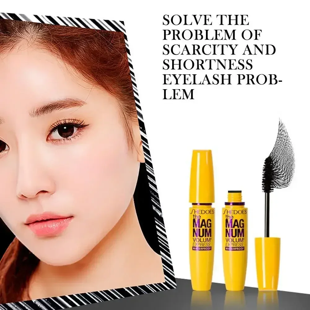 Yellow Fat Mascara Waterproof Slim Long Curl Thick Natural Long-lasting Non-smudgy Long-lasting Natural Waterproof Black Makeup