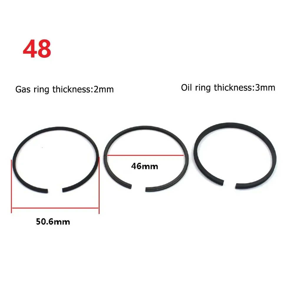 Piston Air Compressor Piston Ring Assembly Cylinder No Cracks Parts 3pcs/Set Accessories Air Compressor Replacement