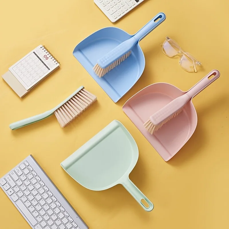 Thickened Non-Slip Dustpan Cleaning Set Multi-Surface Pet Hair Carpets Floors Portable Gap Sweeper for Sofa Desk Tight Spaces