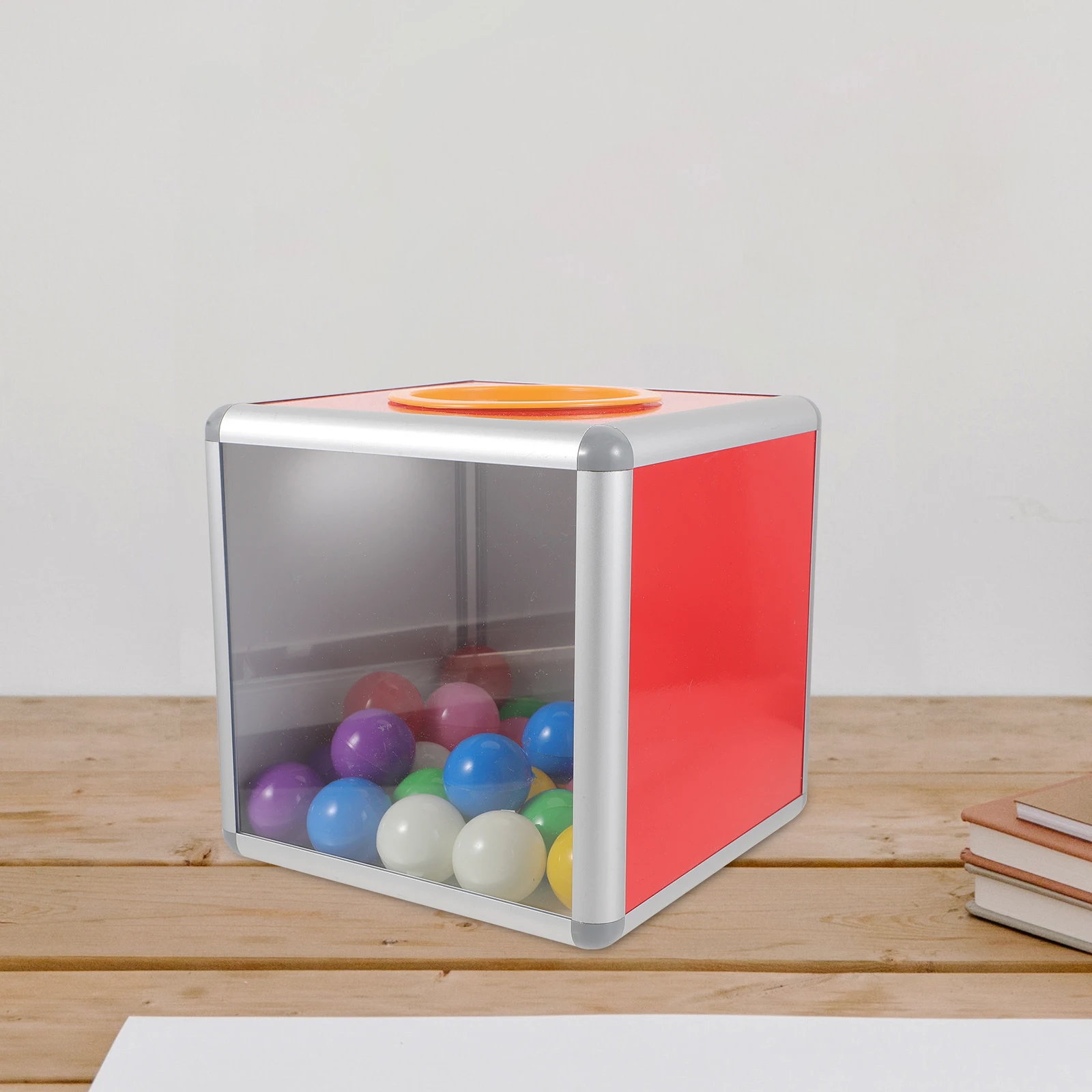 

Raffle Ticket Box Aluminum Alloy Sturdy Lottery Storage Container For Events Party Fundraising Voting Organizer Red Metal Gift