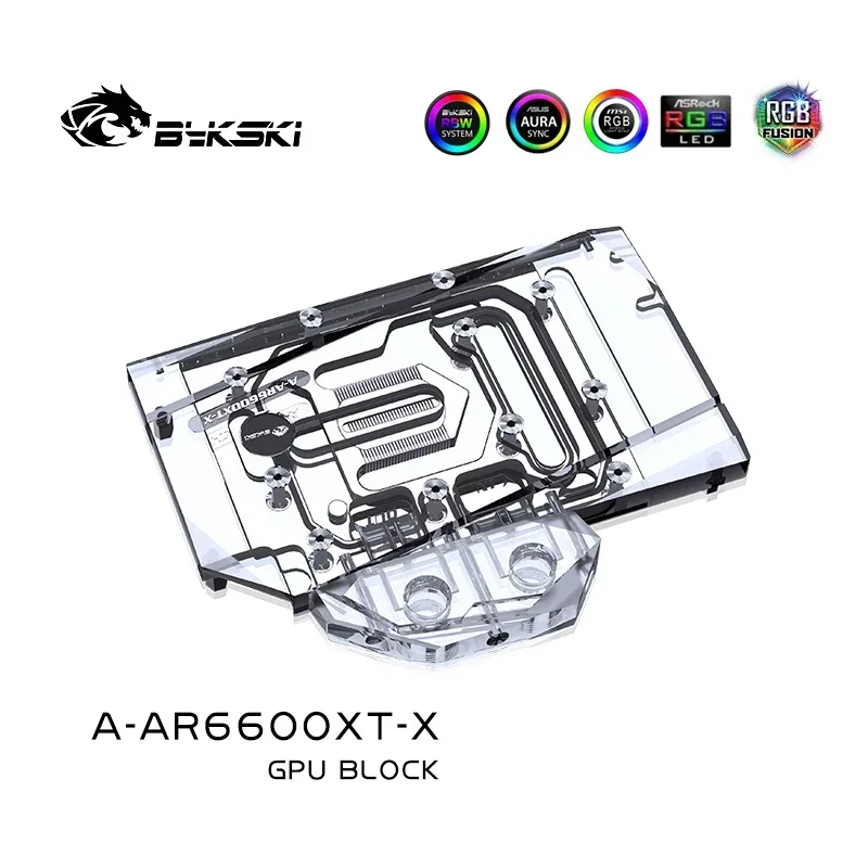 Bykski rx6600xt wasser block für asrock amd radeon rx 6600xt heraus forderer itx 8gb, vga video wasser kühlung kühler argb A-AR6600XT-X