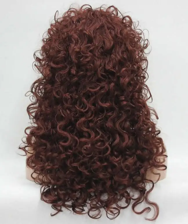 Peruca De Cabelo Sintético Longo Vermelho Amburn, Encaracolado, Sexy, Novo, 24"