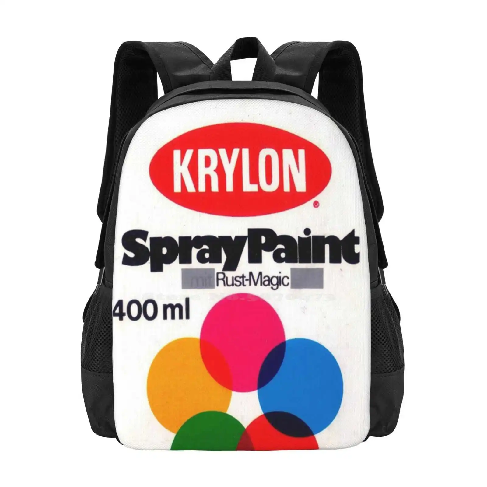 Krylon Vintage Pattern Design Bagpack School Bags Old Skool Krylon Graffiti Spray Paint Breakdancing Hip Hop Old Skool Paint