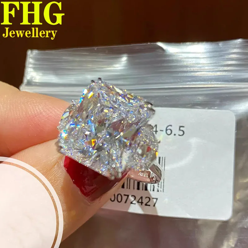 

1 2 3 4 5 Carat Au375 9K White Gold Ring DVVS1 Radiant shape moissanite Diamonds Wedding Party Engagement Anniversary Ring